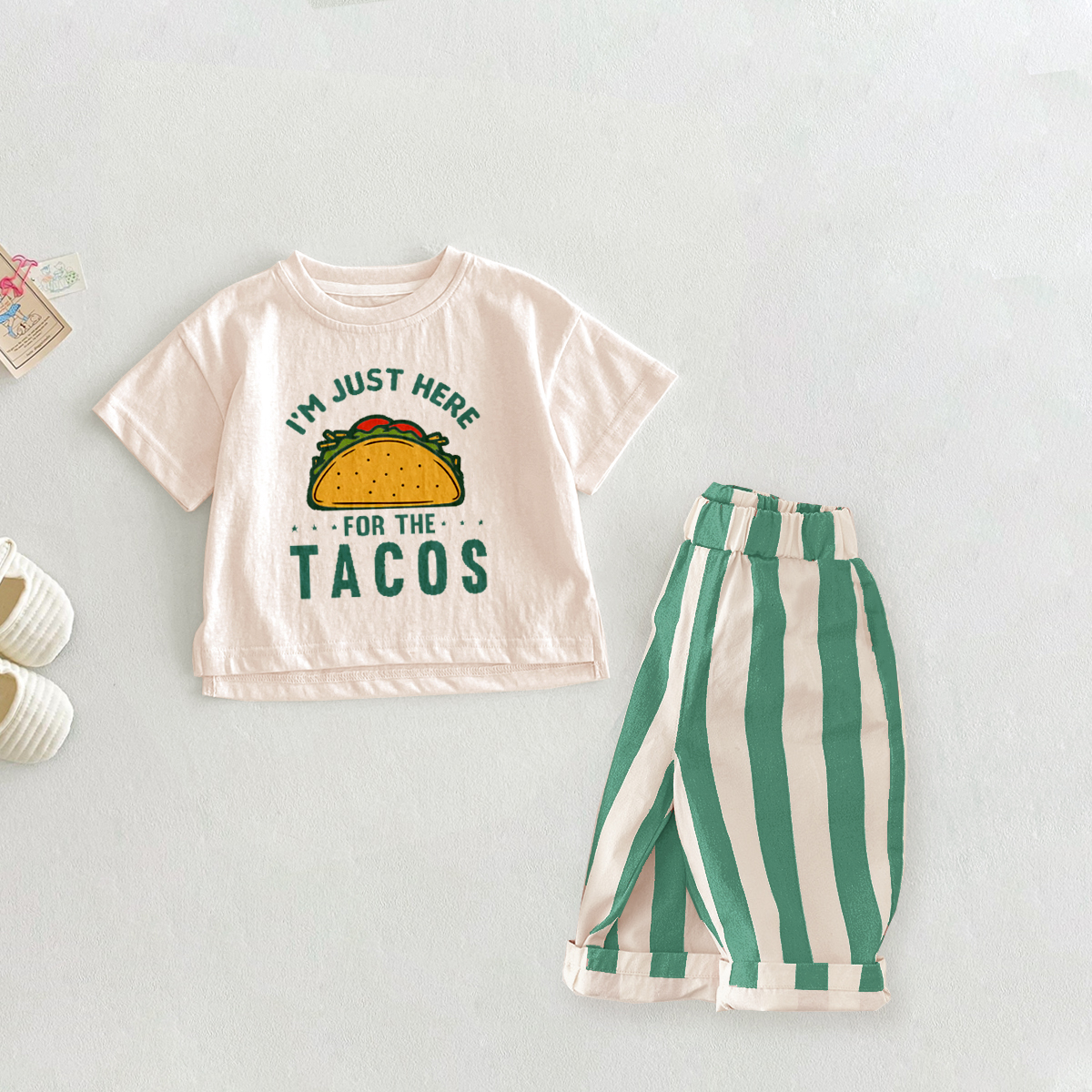 I'M JUST HERE FOR THE TACOS 2-Piece Casual Pants Set