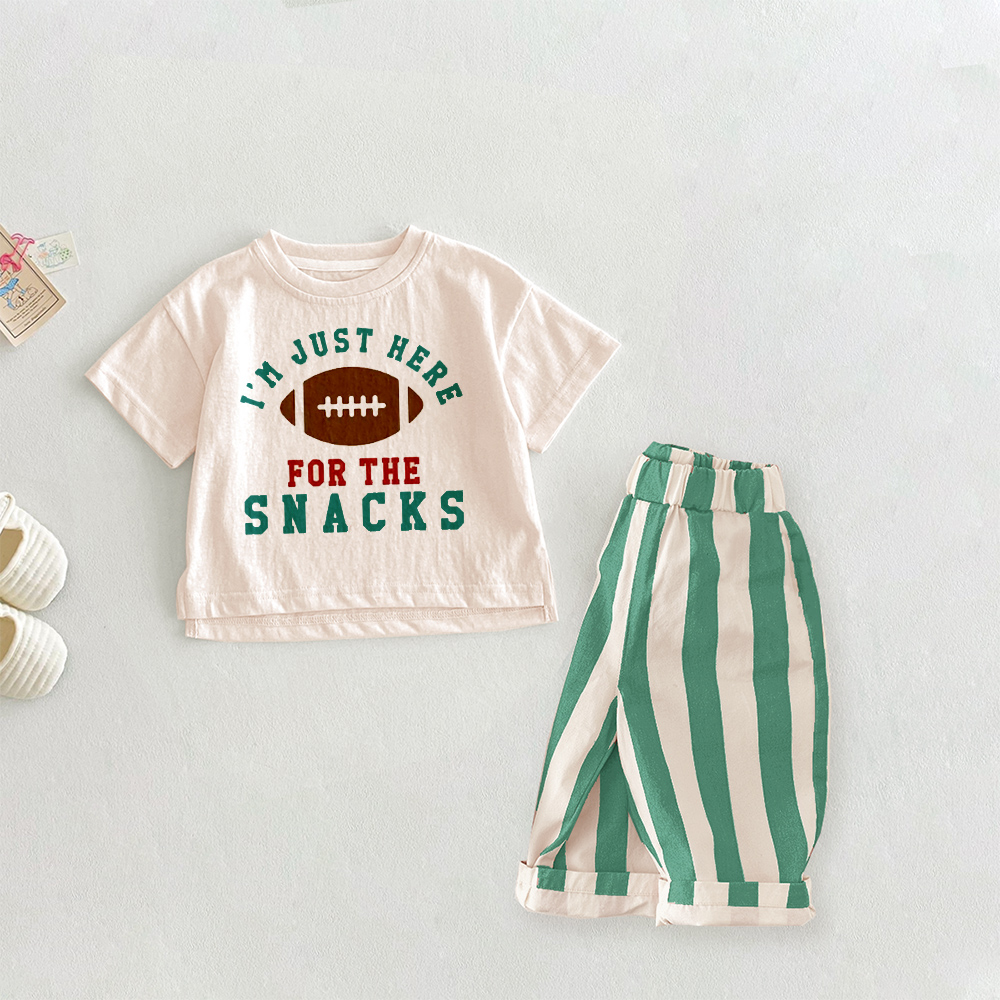 I'M JUST HERE FOR THE SNACKS Baby 2-Piece Football Set
