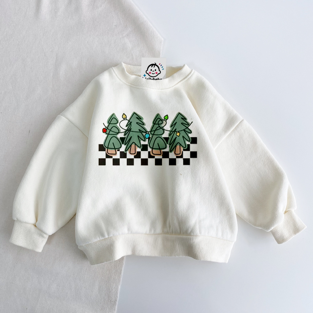Baby Toddler Christmas Tree Checkerboard Sweatshirt
