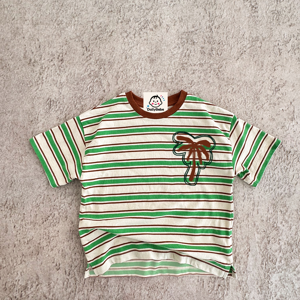 Baby & Kids Coconut Tree Print Stripe T-Shirt (6M-12Y)