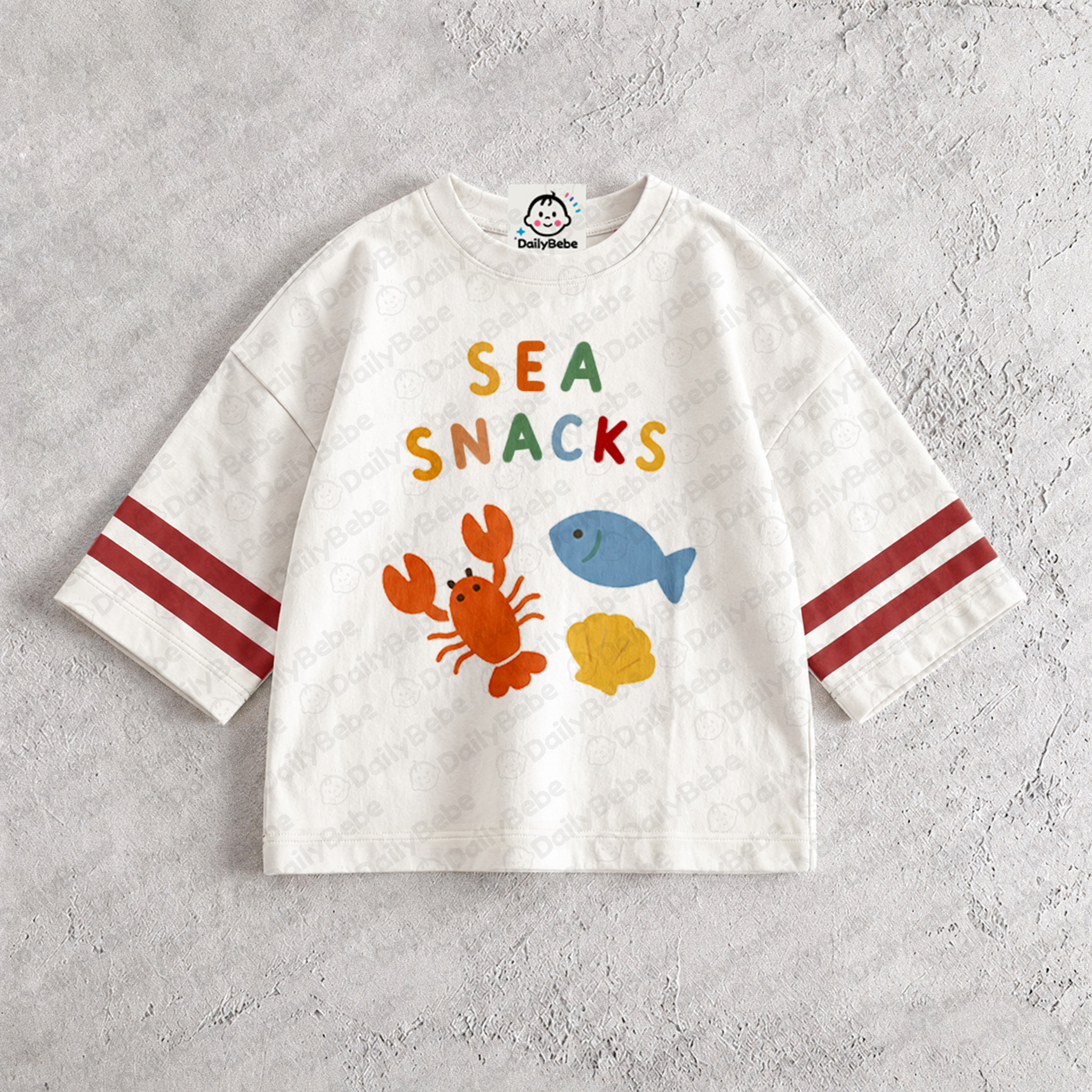 SEA SNACK Baby & Kids Lobster Fish Shell T-Shirt (6M-9Y)