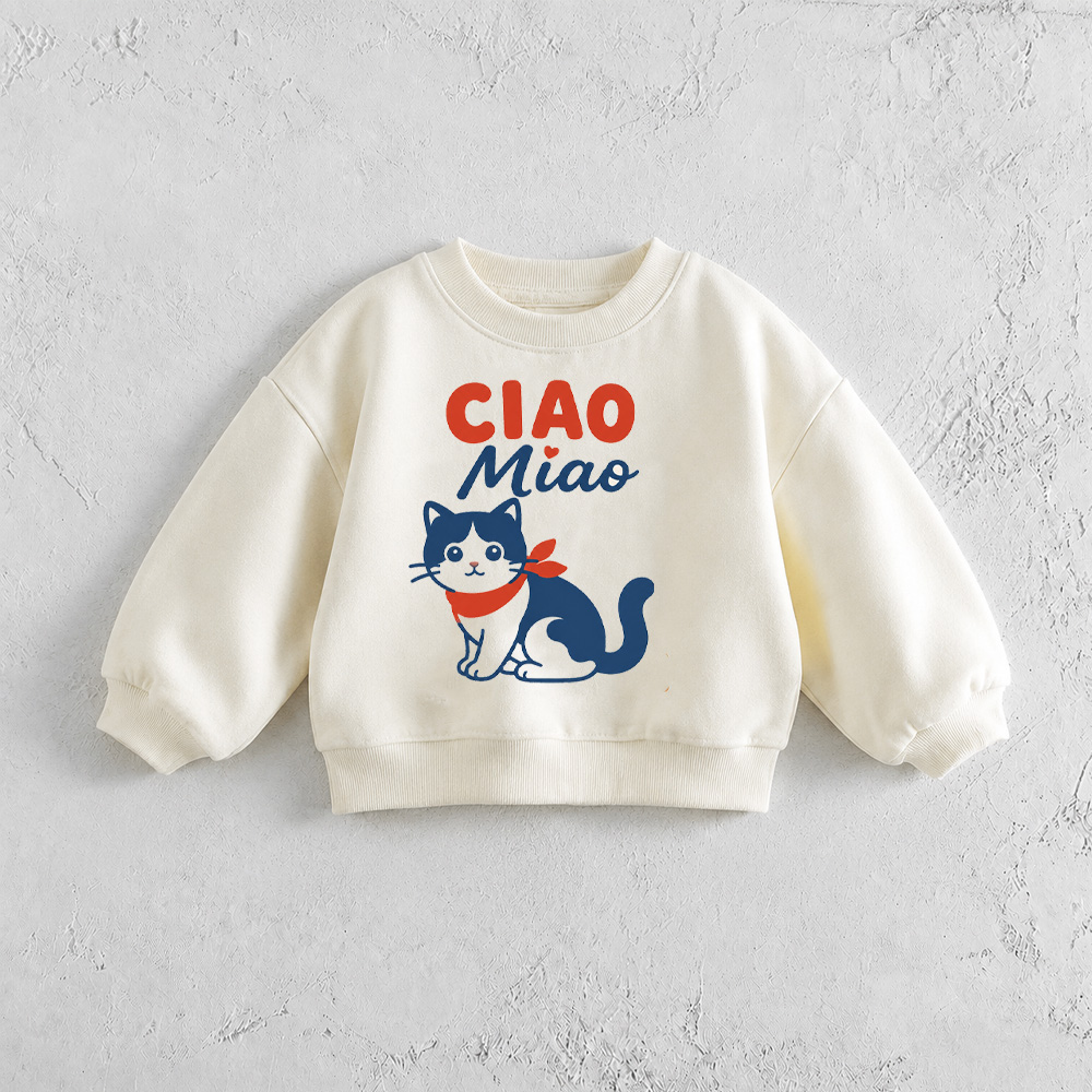CIAO MIAO Baby & Kids Pattern White Sweatshirt