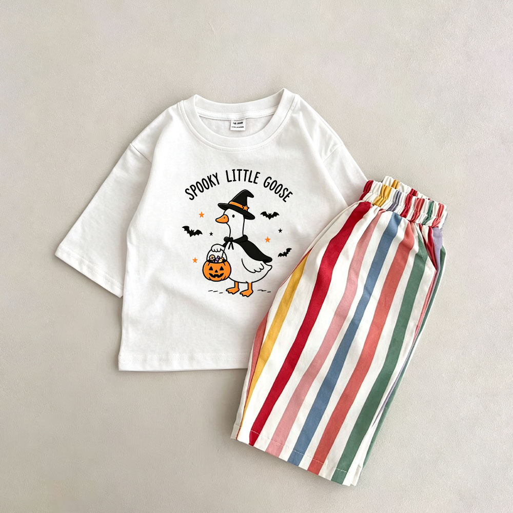 SPOOKY LITTLE GOOSE  Baby & Kids Colorful Stripe 2 Piece Set