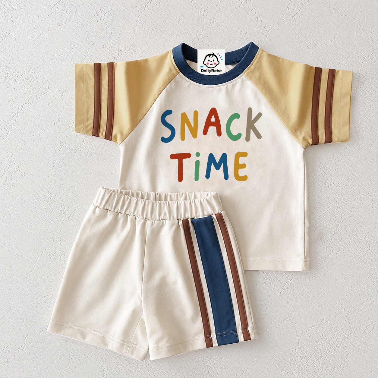 Baby Kids Snack Time Printing Retro Set 