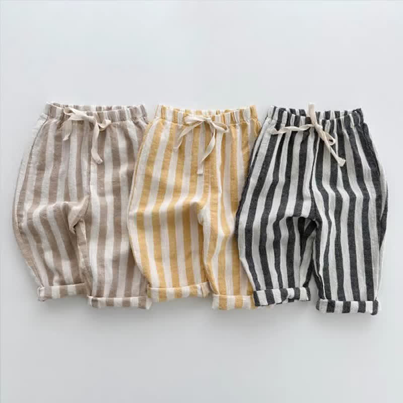 Striped Drawstring Casual Pants