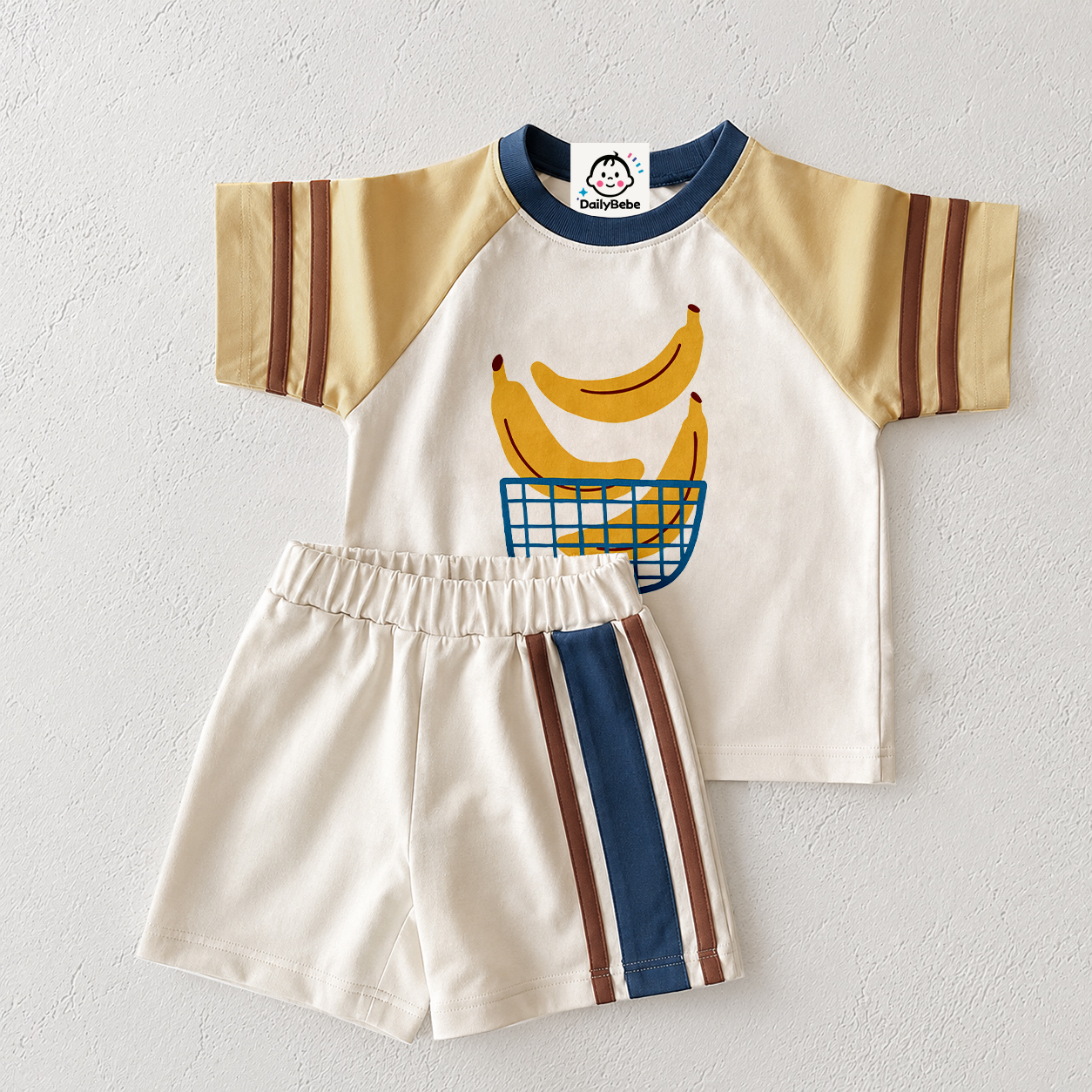 Baby Kids Hotdog Printing Retro Set