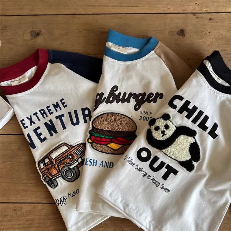 Boy Contrast Color Patchwork T-shirt