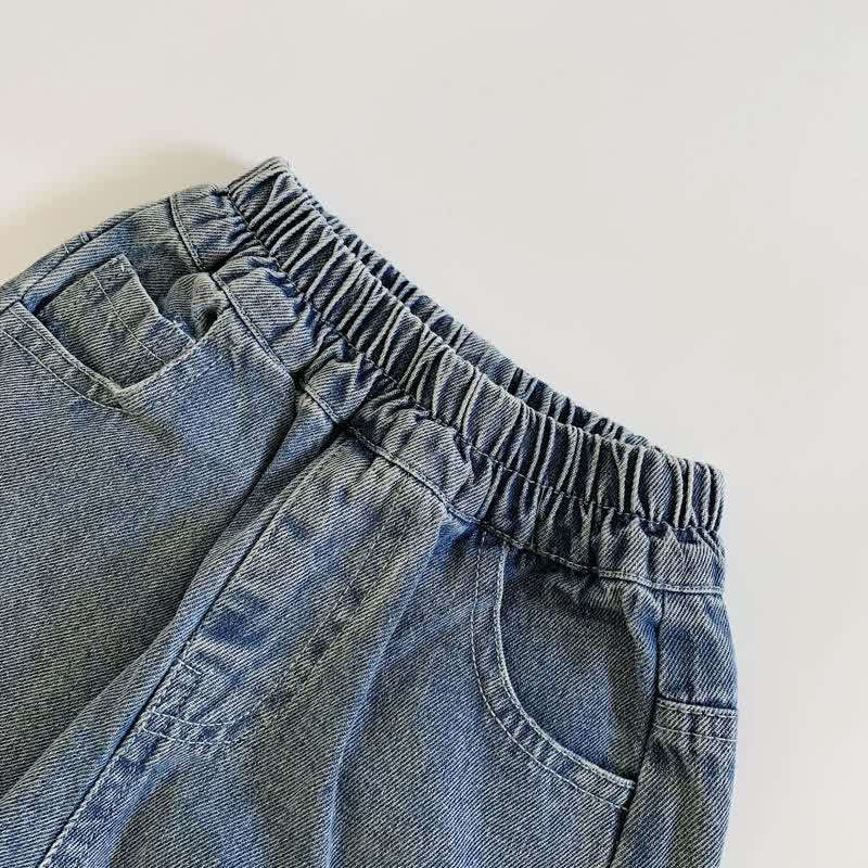 Toddler Boy Denim Embroidered Smile Pants