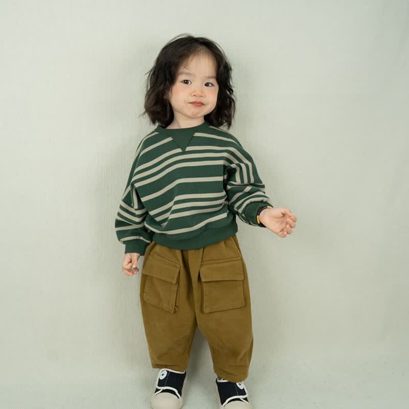Toddler Casual Striped Loose Comfort Sweatshirt