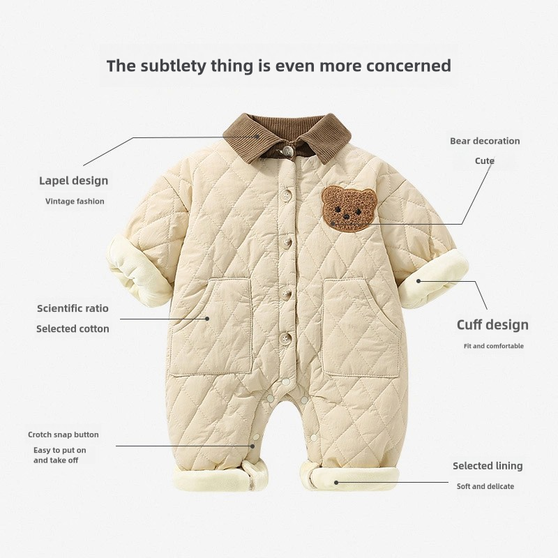 Baby Polo Quilted Bear Rompers