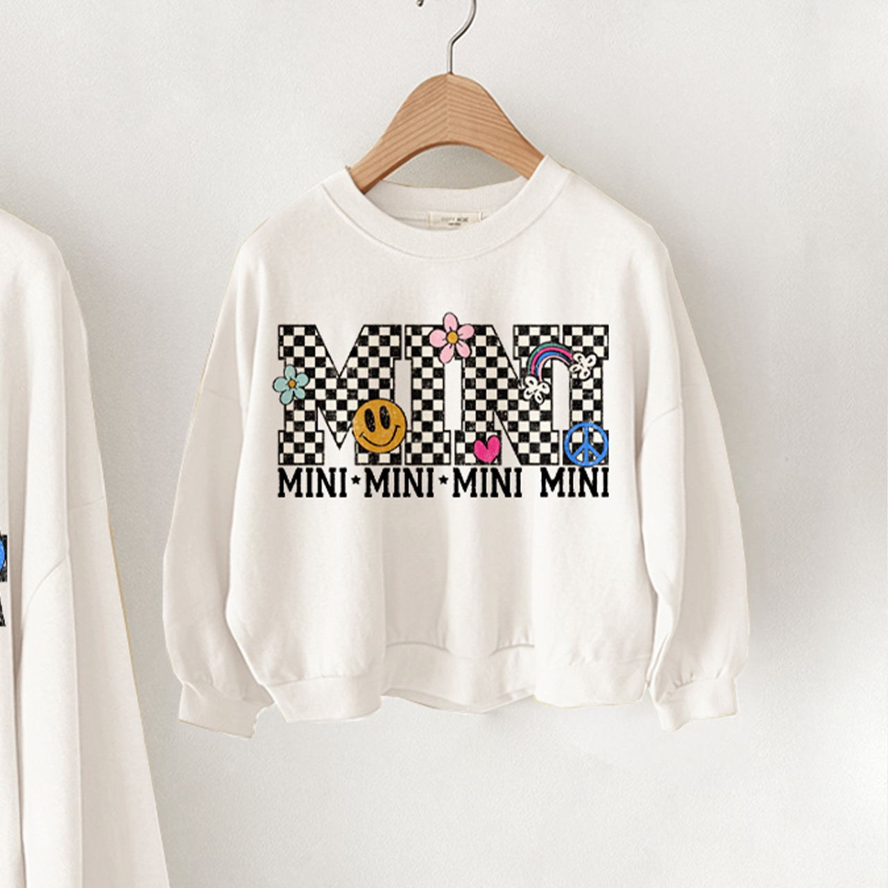 Mama and Me Checkerboard Smile Face Sweatshirt