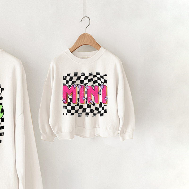 Mama and Me Checkerboard Lightning Sweatshirt