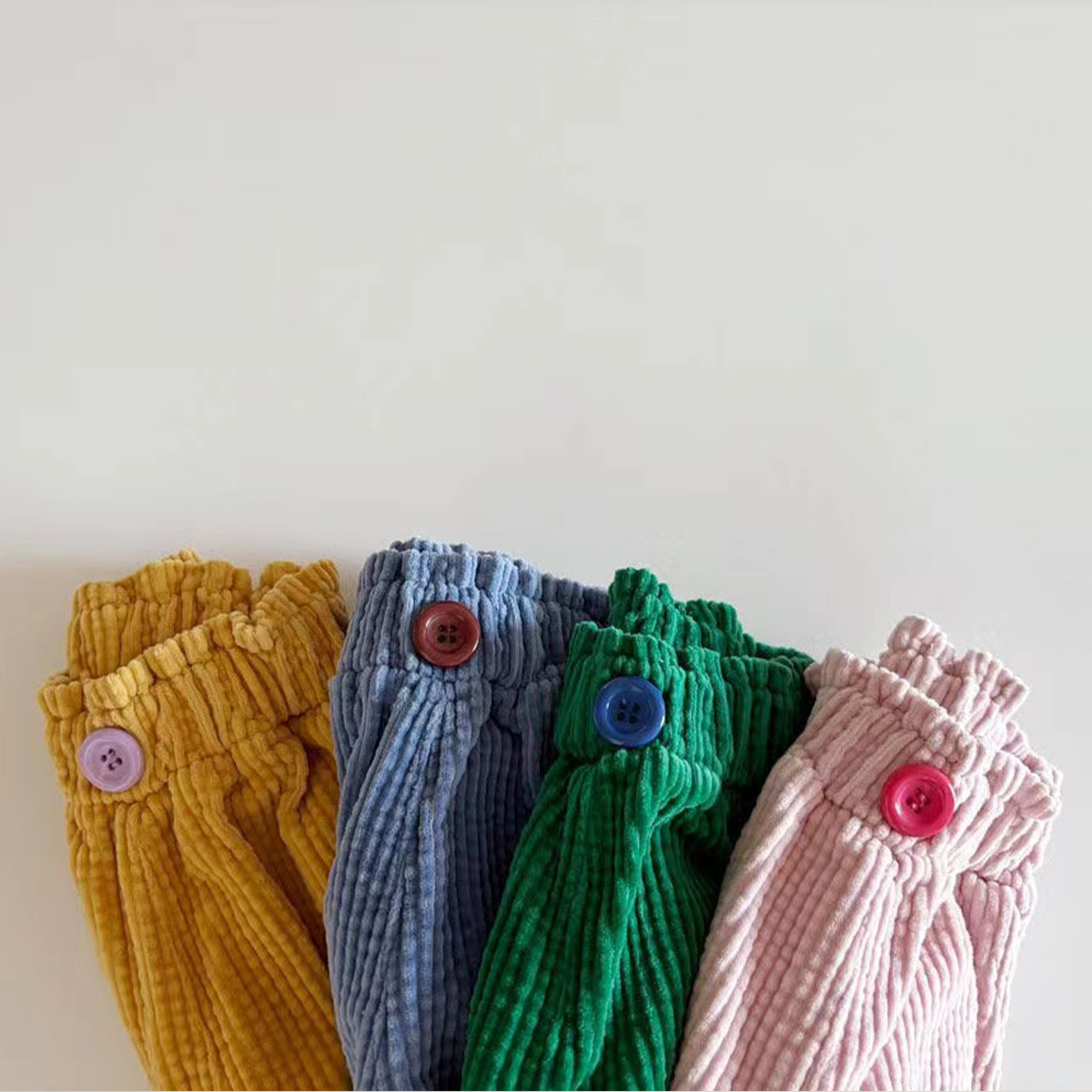 Kid Baby Solid Color Corduroy Casual Pants