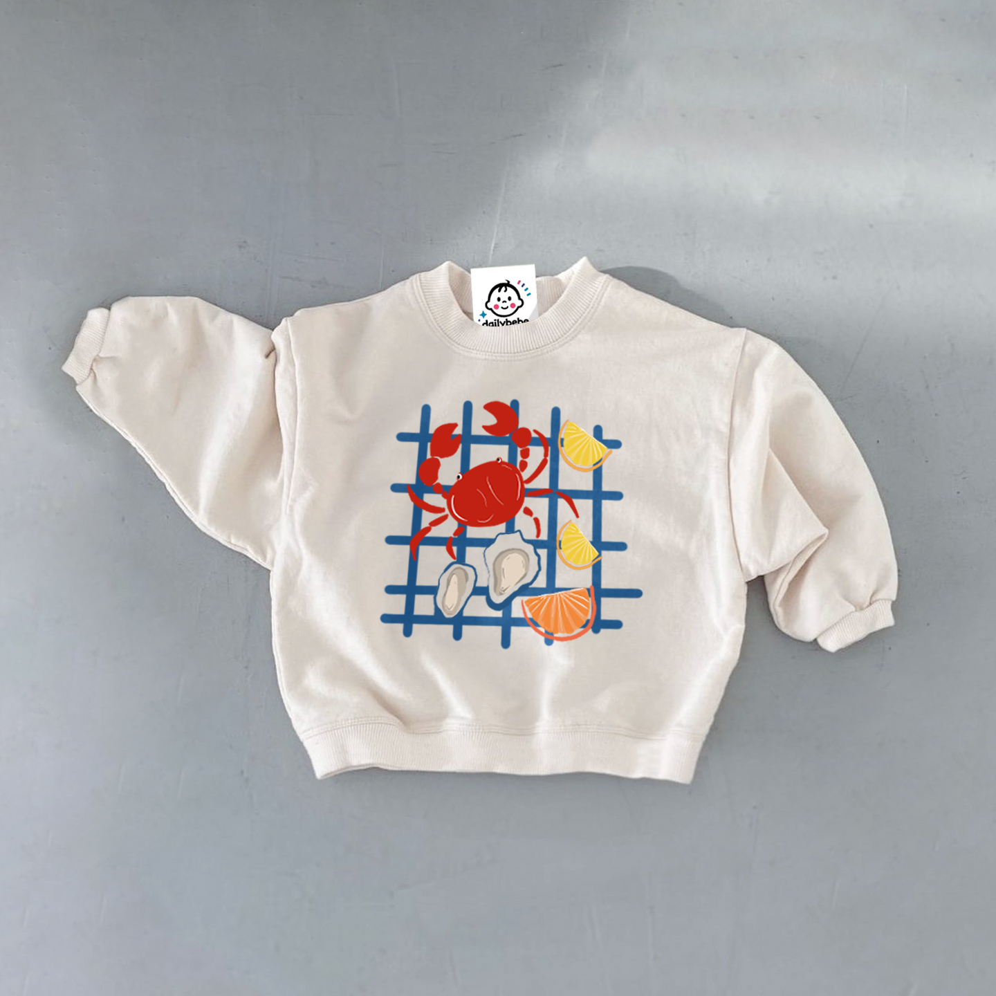 Baby BBQ Crab White Sweatshirt