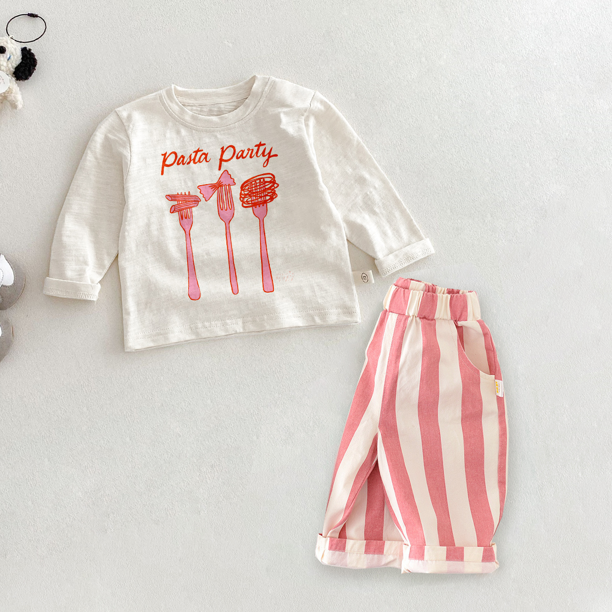 PASTA PARTY Baby Toddler Pasta Pink 2 Piece Set