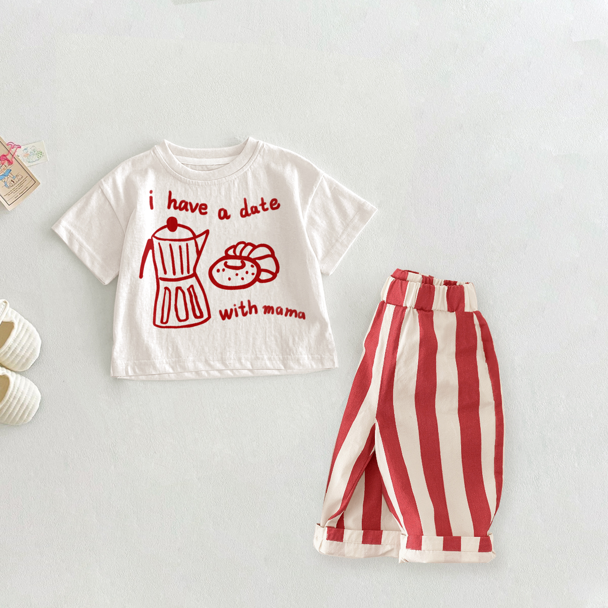 I HAVE A DATE WITH MAMA Baby Toddler Coffee Bread 2-Piece Set