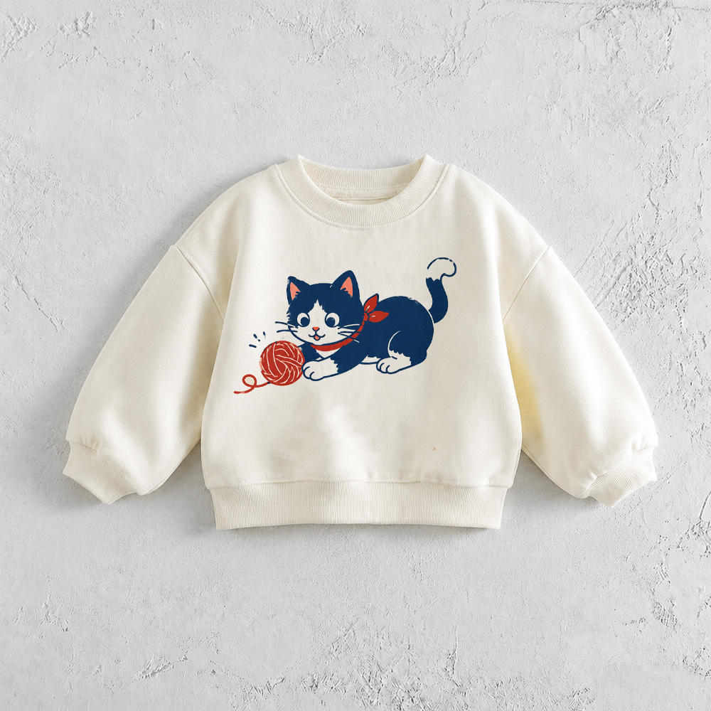 Baby & Kids Cat Pattern White Sweatshirt