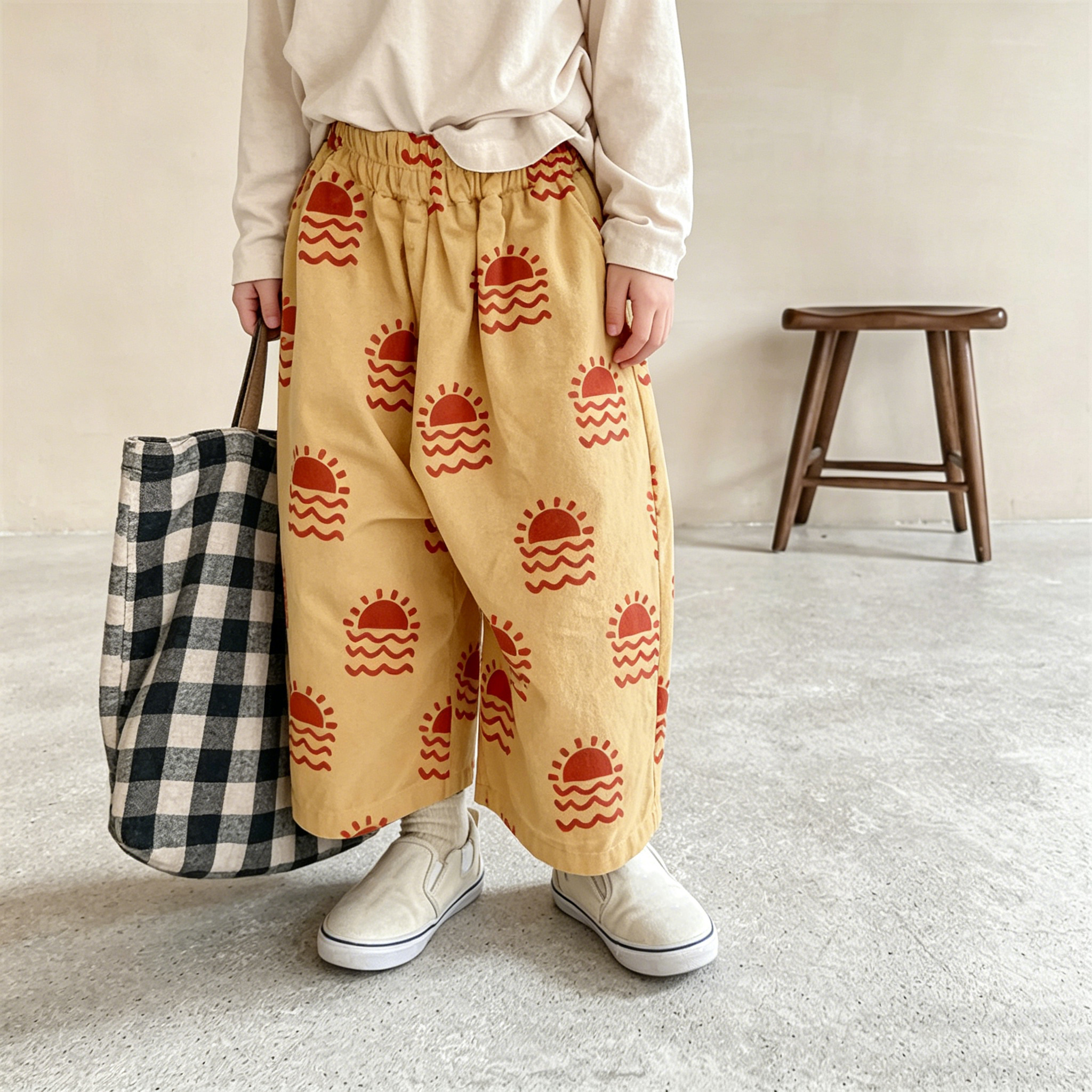 Baby & Kids Sunset Printing Yellow Pants