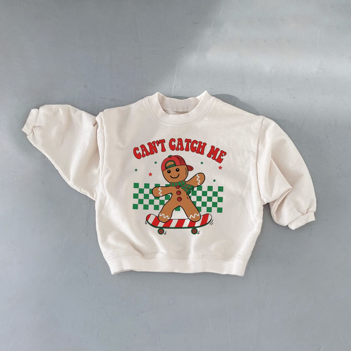 CAN'T CATCH ME Baby Toddler Gingerbread Man Sweatshirt