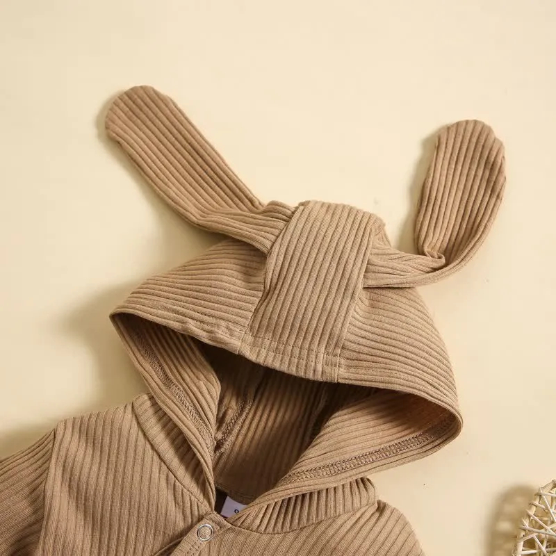 Baby Solid Color Easter Rabbit Ear Romper