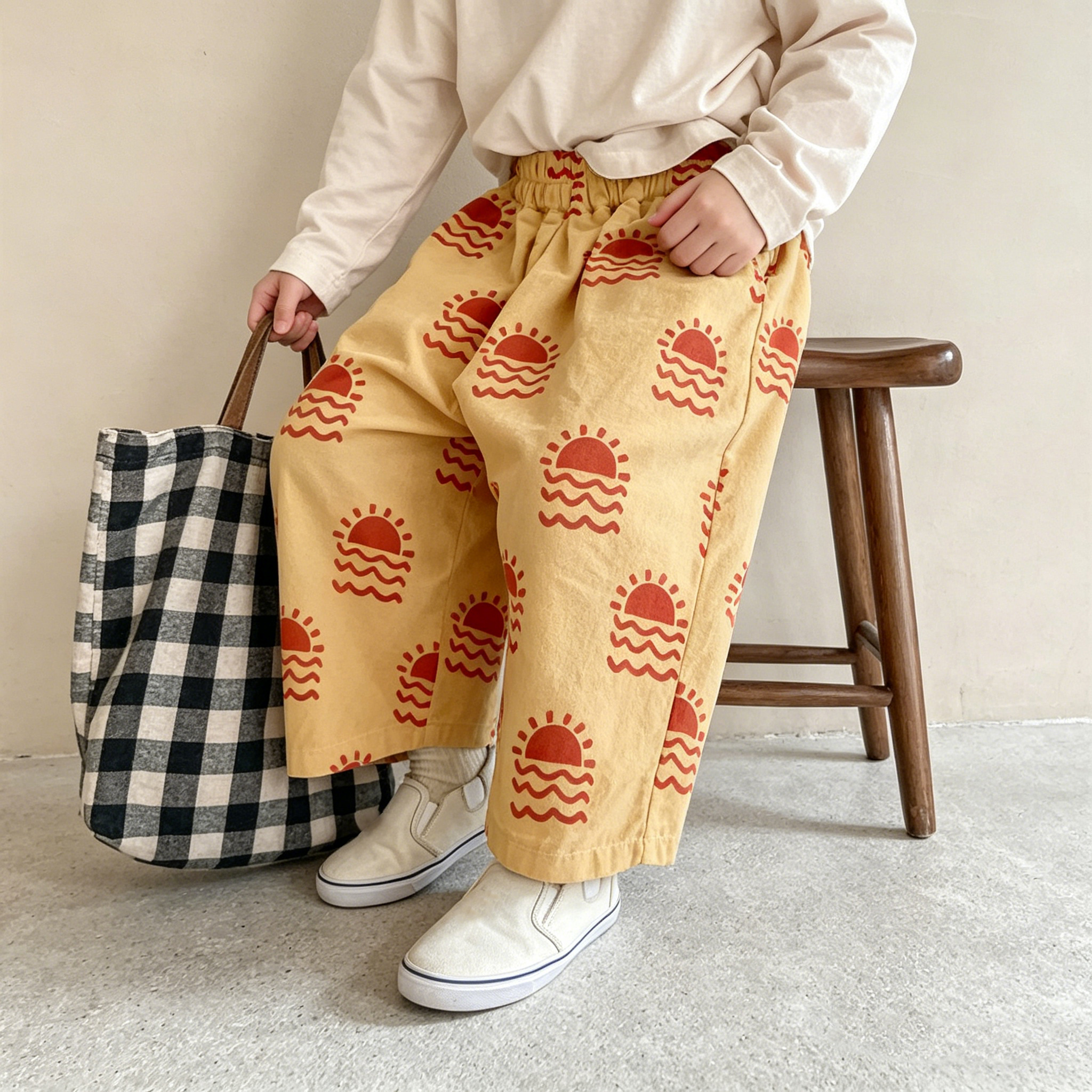 Baby & Kids Sunset Printing Yellow Pants