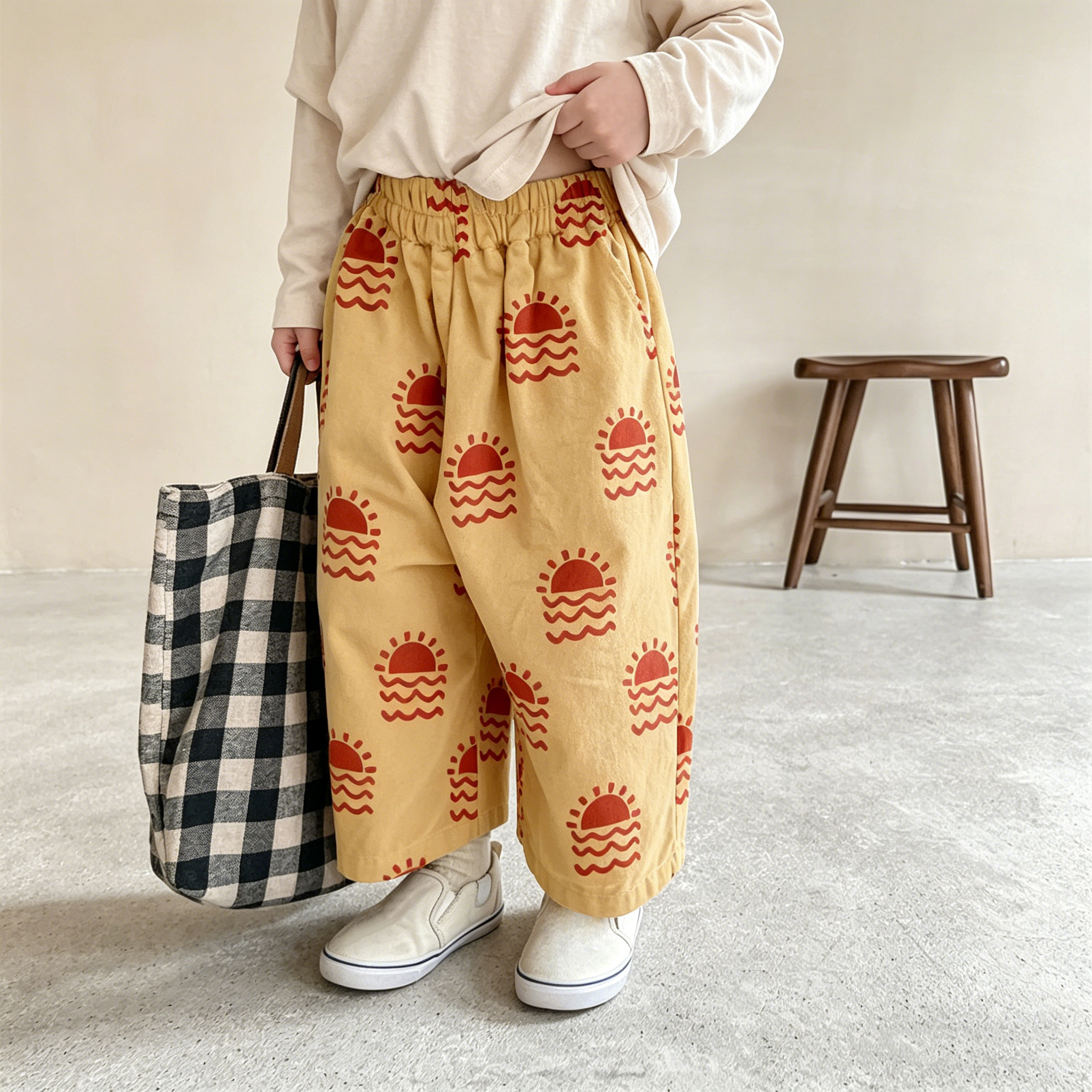 Baby & Kids Sunset Printing Yellow Pants
