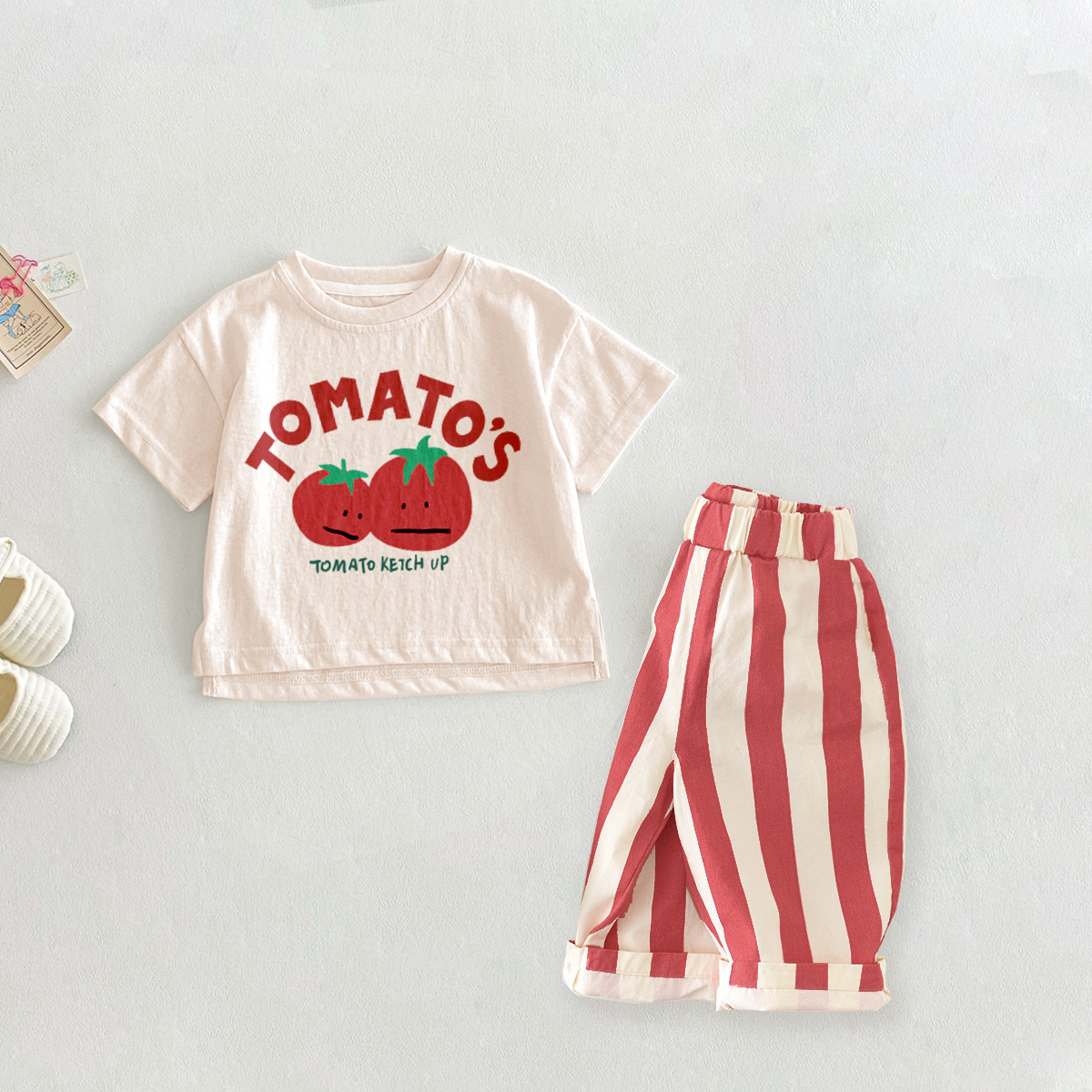 TOMATO Baby 2-Piece Red Casual Pants Set