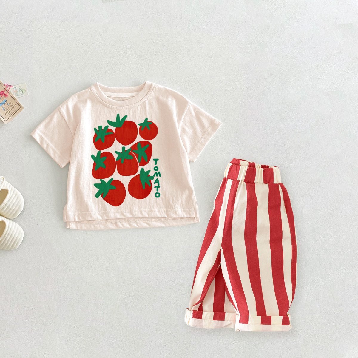 TOMATO Baby 2-Piece Red Casual Pants Set