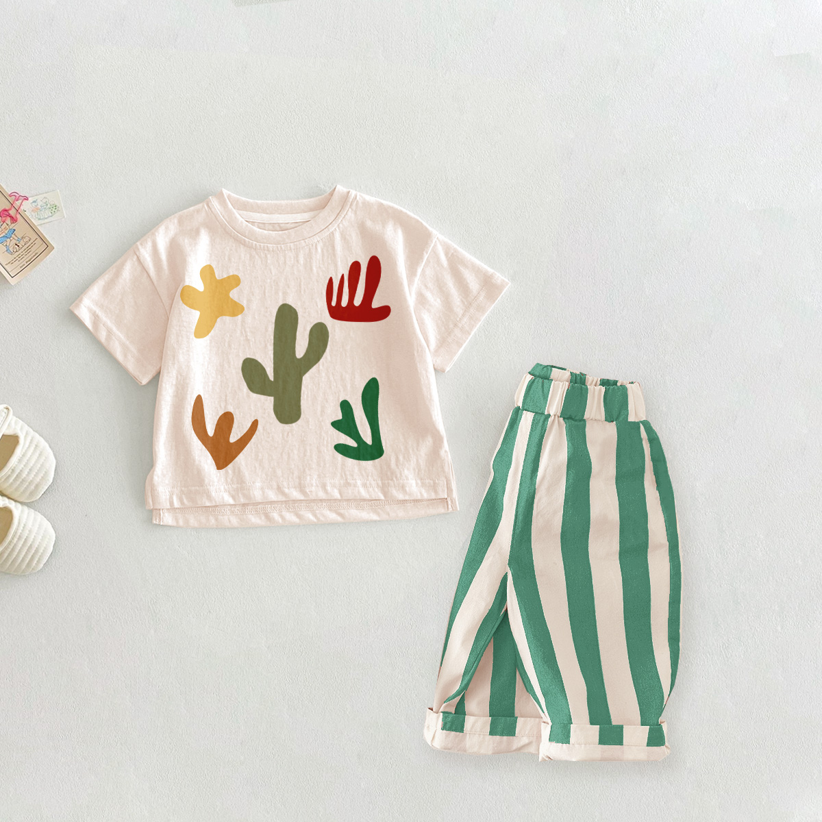 Baby 2-Piece Cactus Silhouette Casual Pants Set