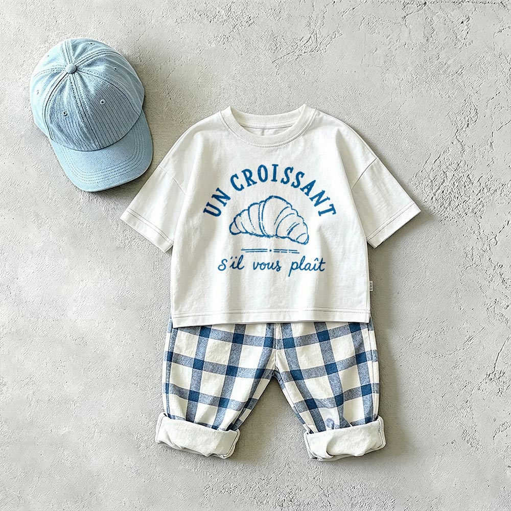 UN CROISSANT Baby & Kids Plaid 2 Piece Set