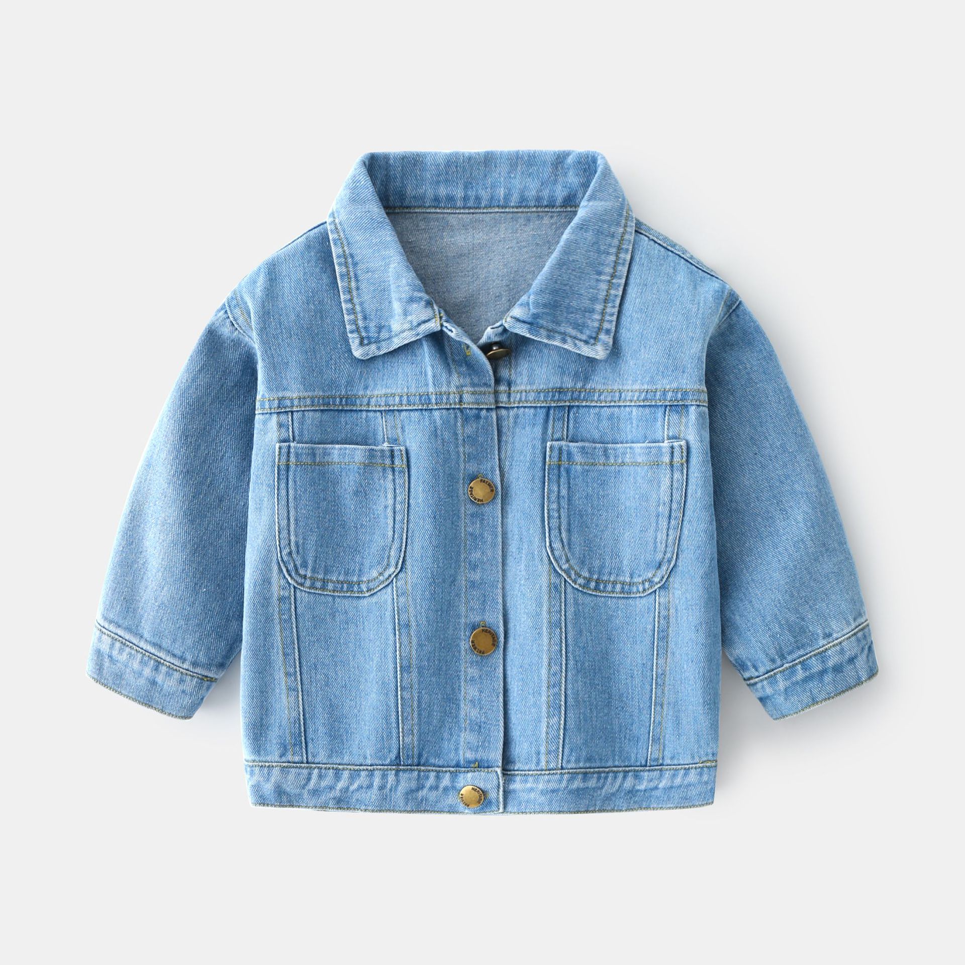 Kid Boy Embroidered Lion Blue Denim Jacket