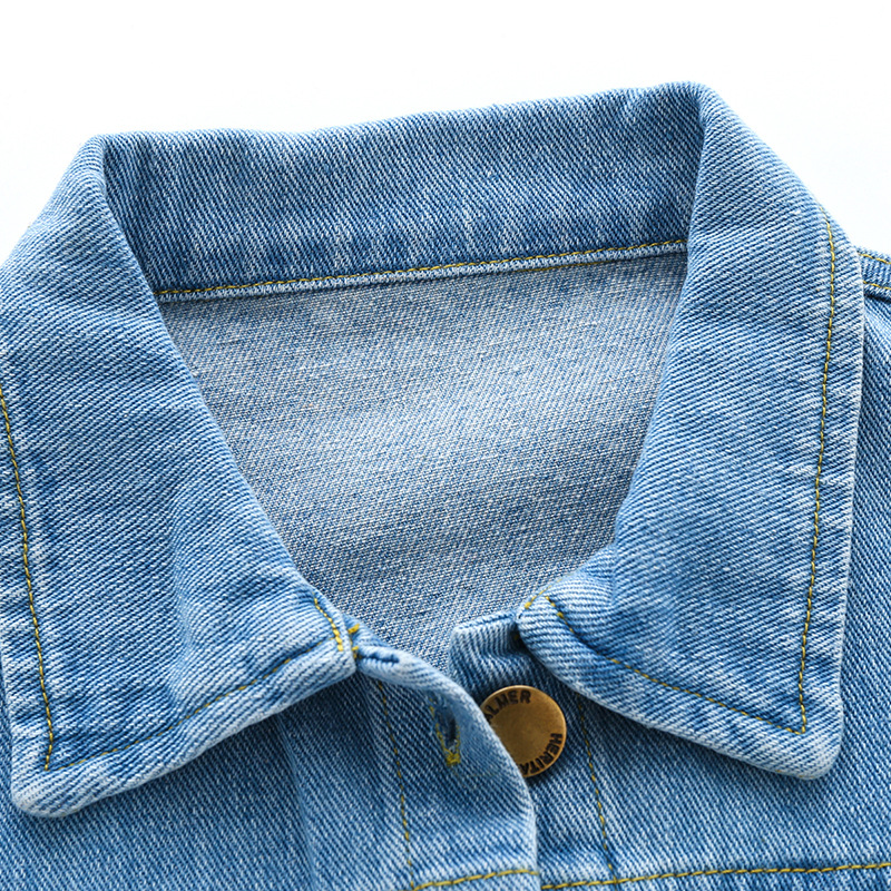 Kid Boy Embroidered Lion Blue Denim Jacket
