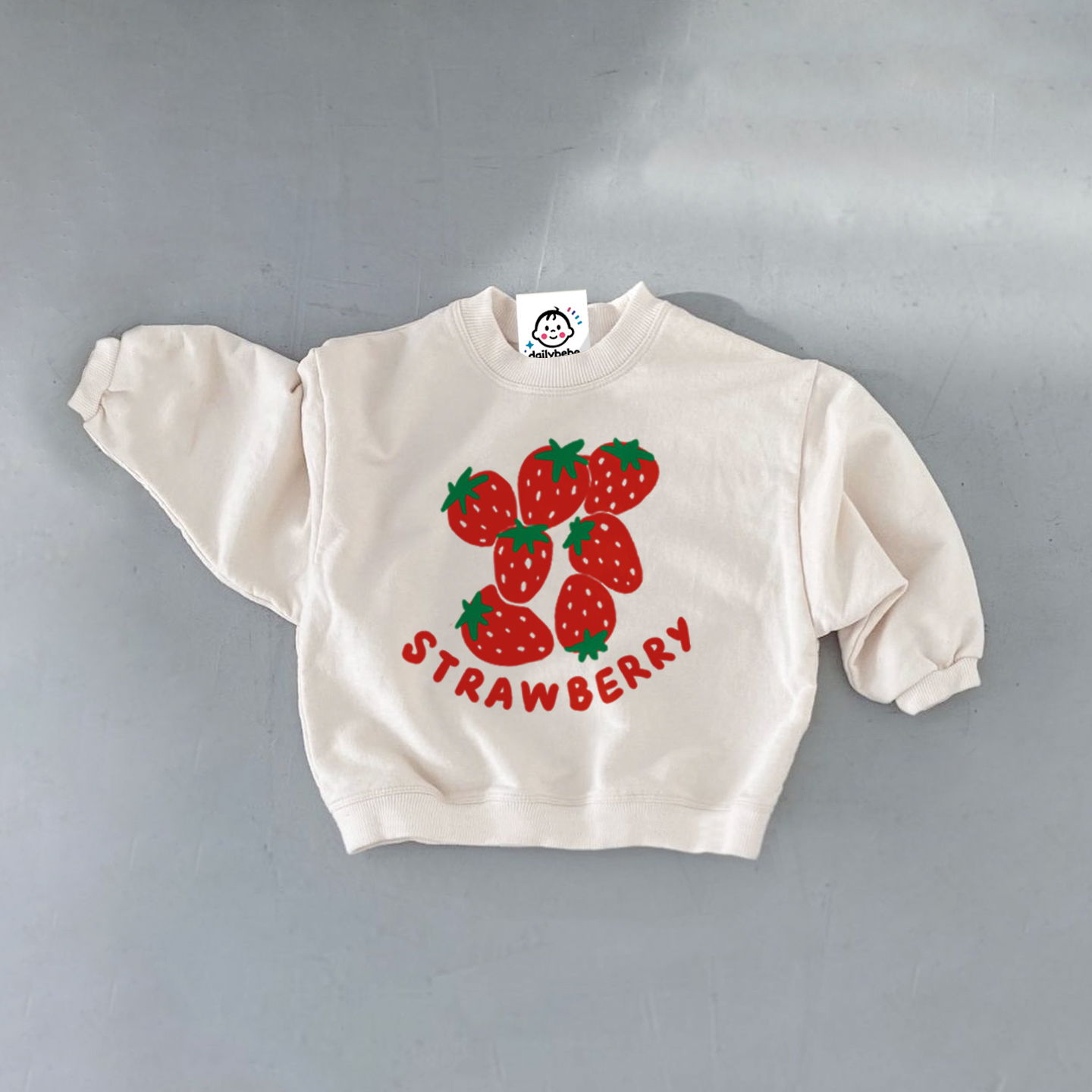 STRAWBERRY Baby White Sweatshirt