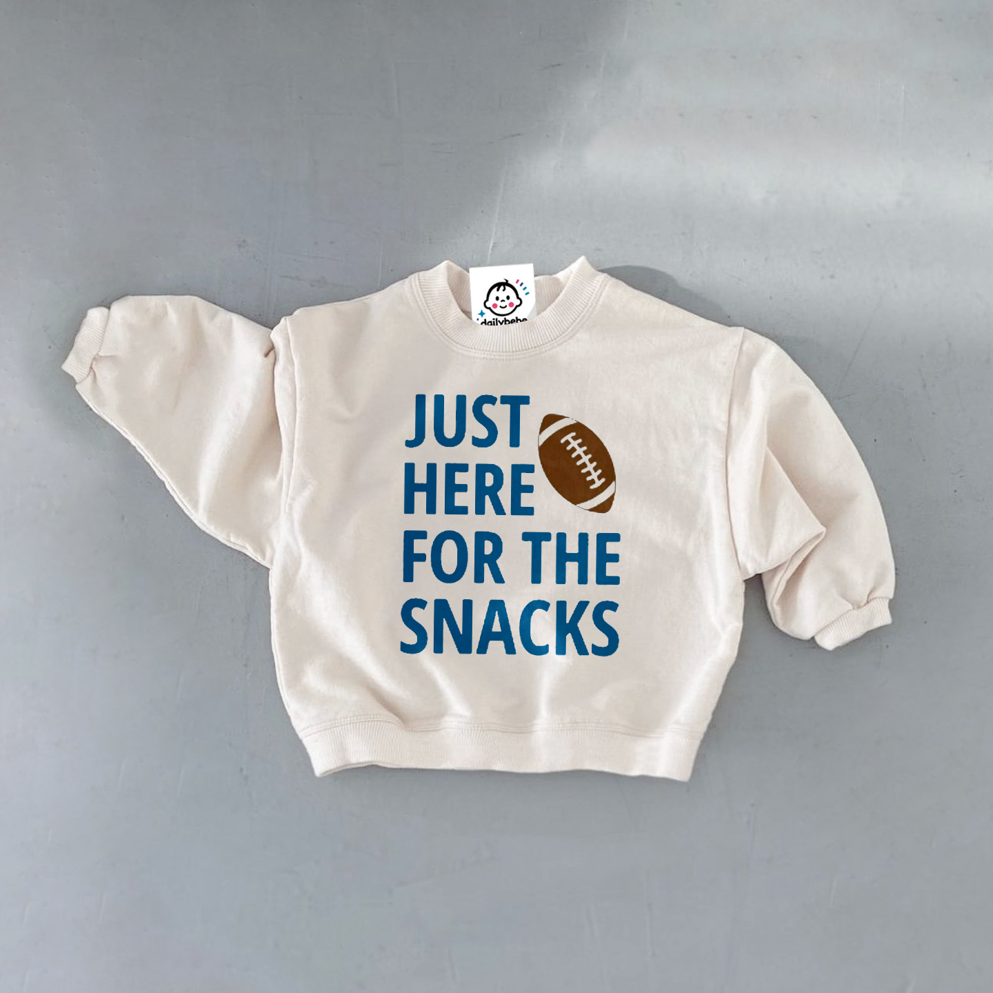 JUST HERE FIRST SNACKS Baby Toddler Football Sweatshirt