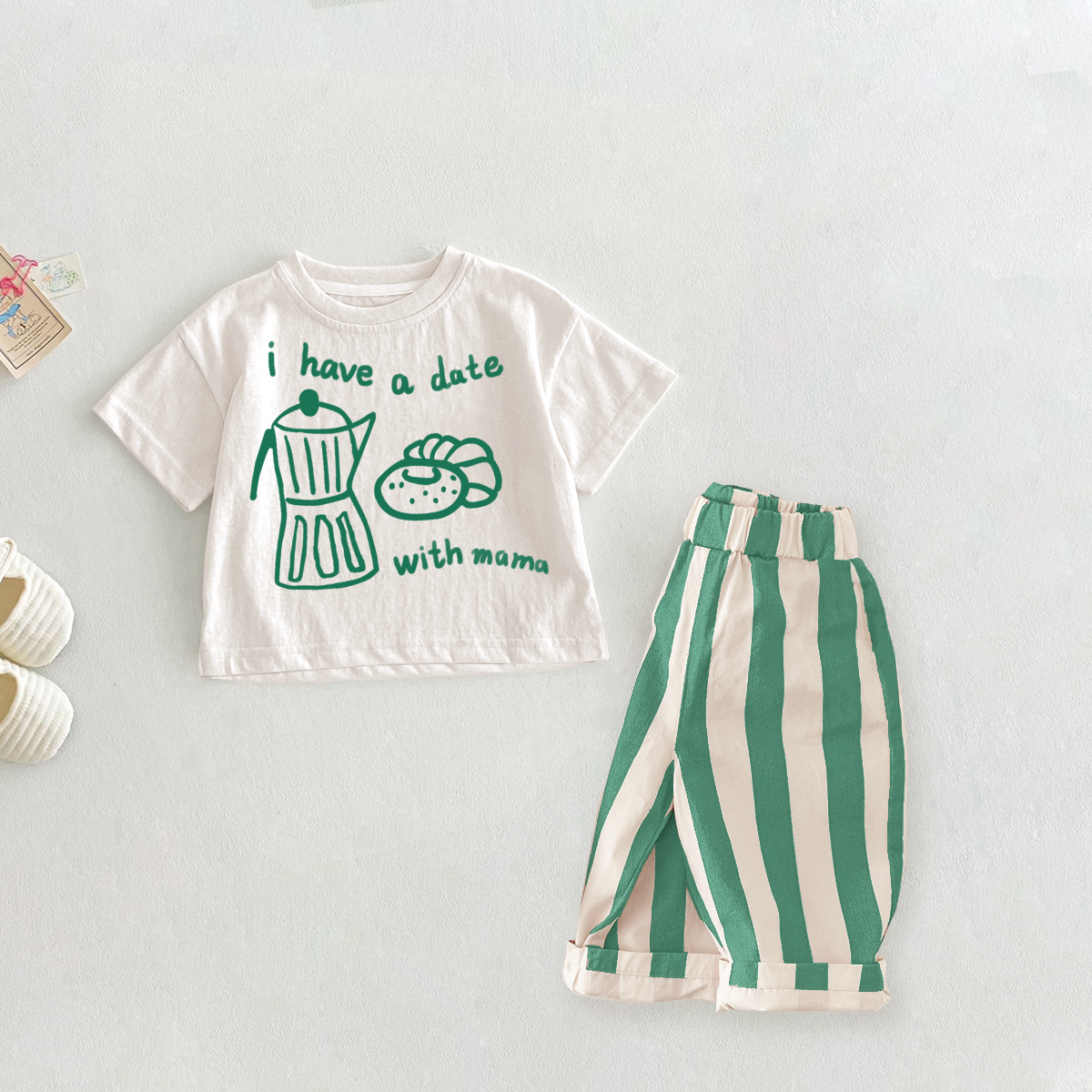 I HAVE A DATE WITH MAMA Baby Toddler Coffee Bread 2-Piece Set