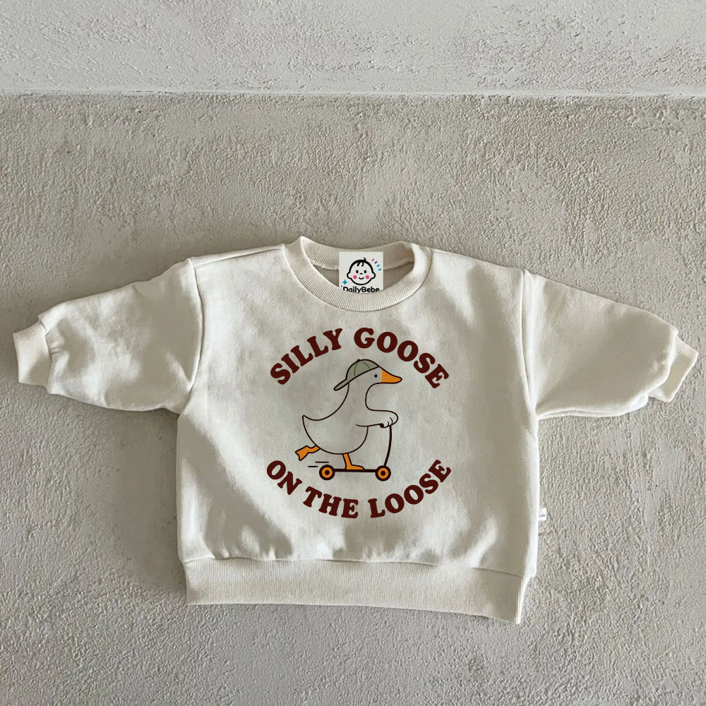 SILLY GOOSE ON THE LOOSE Baby & Kids Sweatshirt