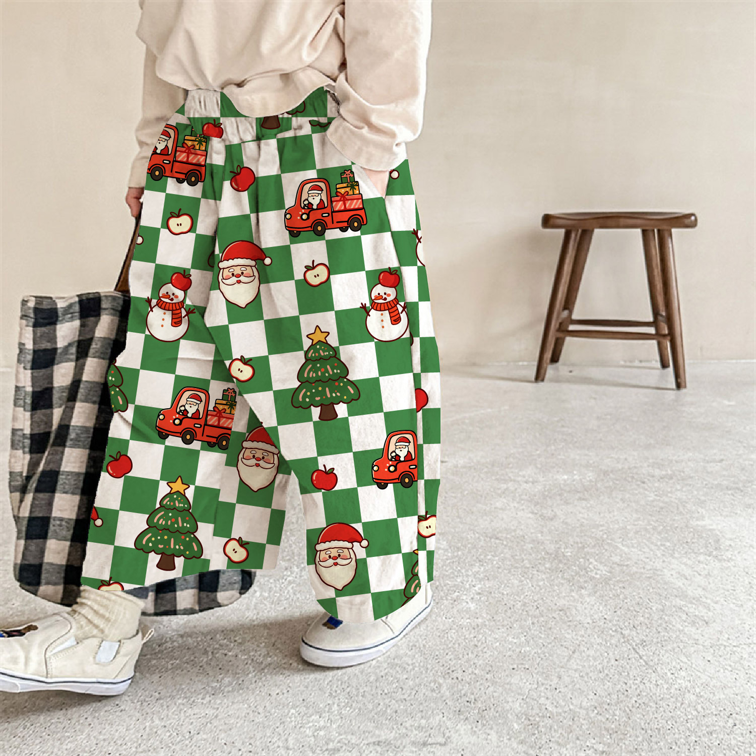 Baby & Kids Checkered Christmas Pattern Pants