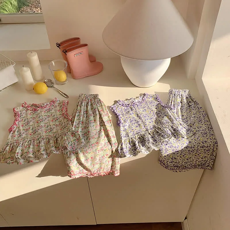 Toddler 2-Piece Loose Flower Sleeveless Set