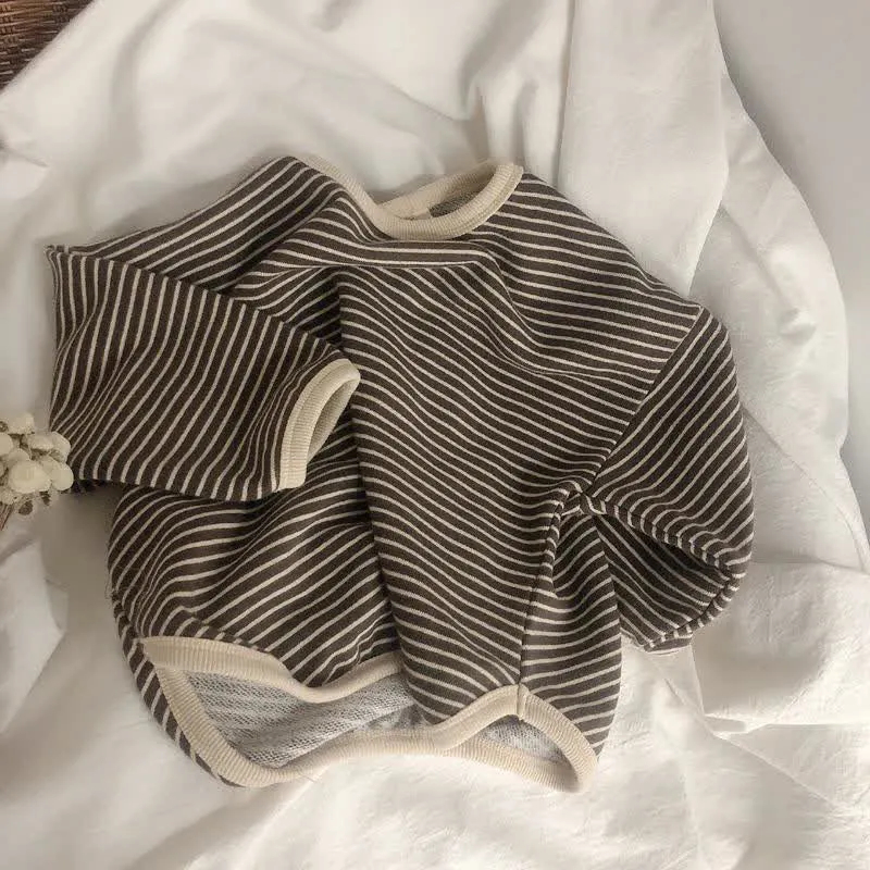 Kid Boy Striped Crew-neck Long Sleeve Top
