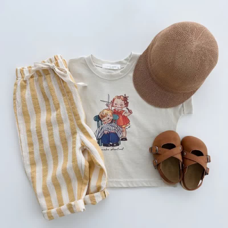 Striped Drawstring Casual Pants