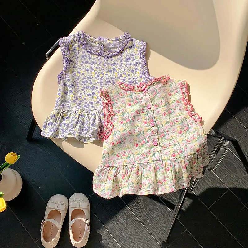 Toddler 2-Piece Loose Flower Sleeveless Set
