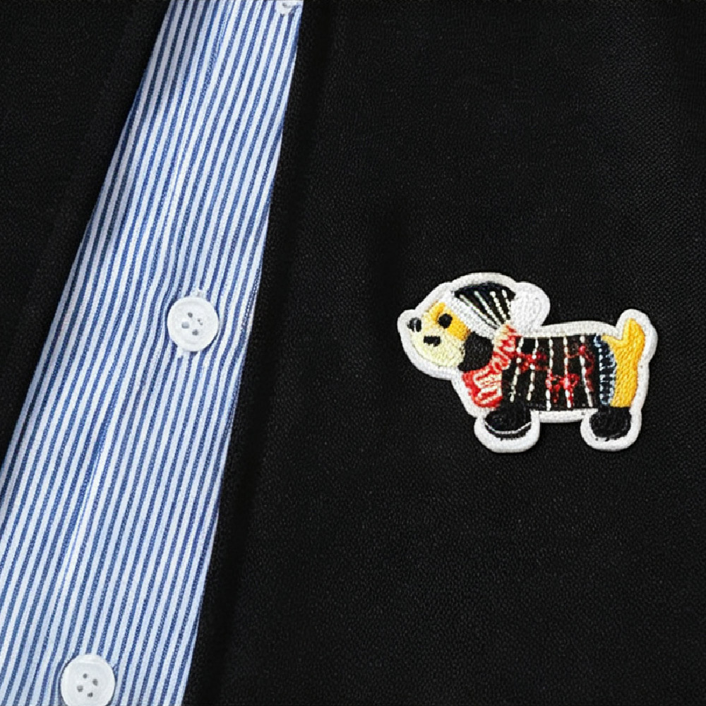 Kids Puppy Stripe Faux Two-Piece Outerwear