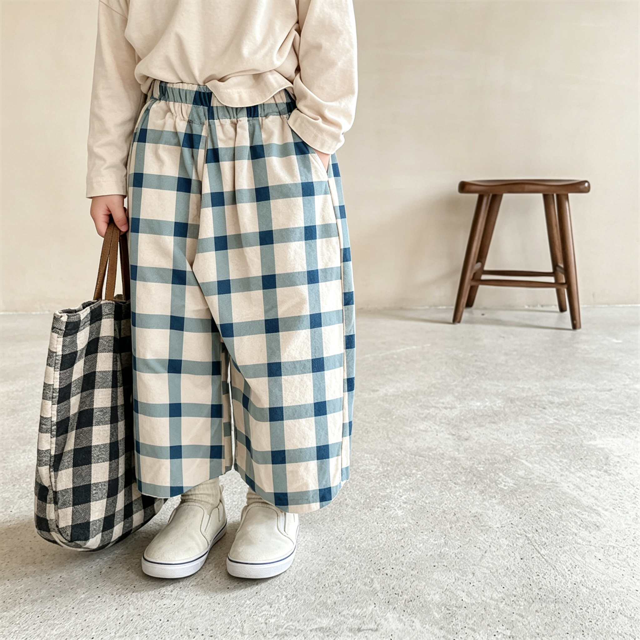 Baby & Kids Plaid Printing Pants