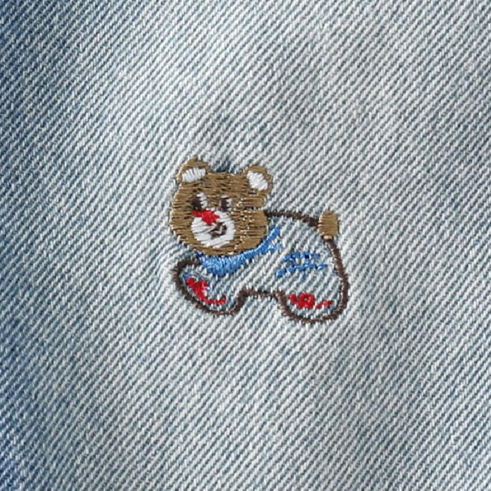 Baby & Kid Bear Embroidery Denim Pants