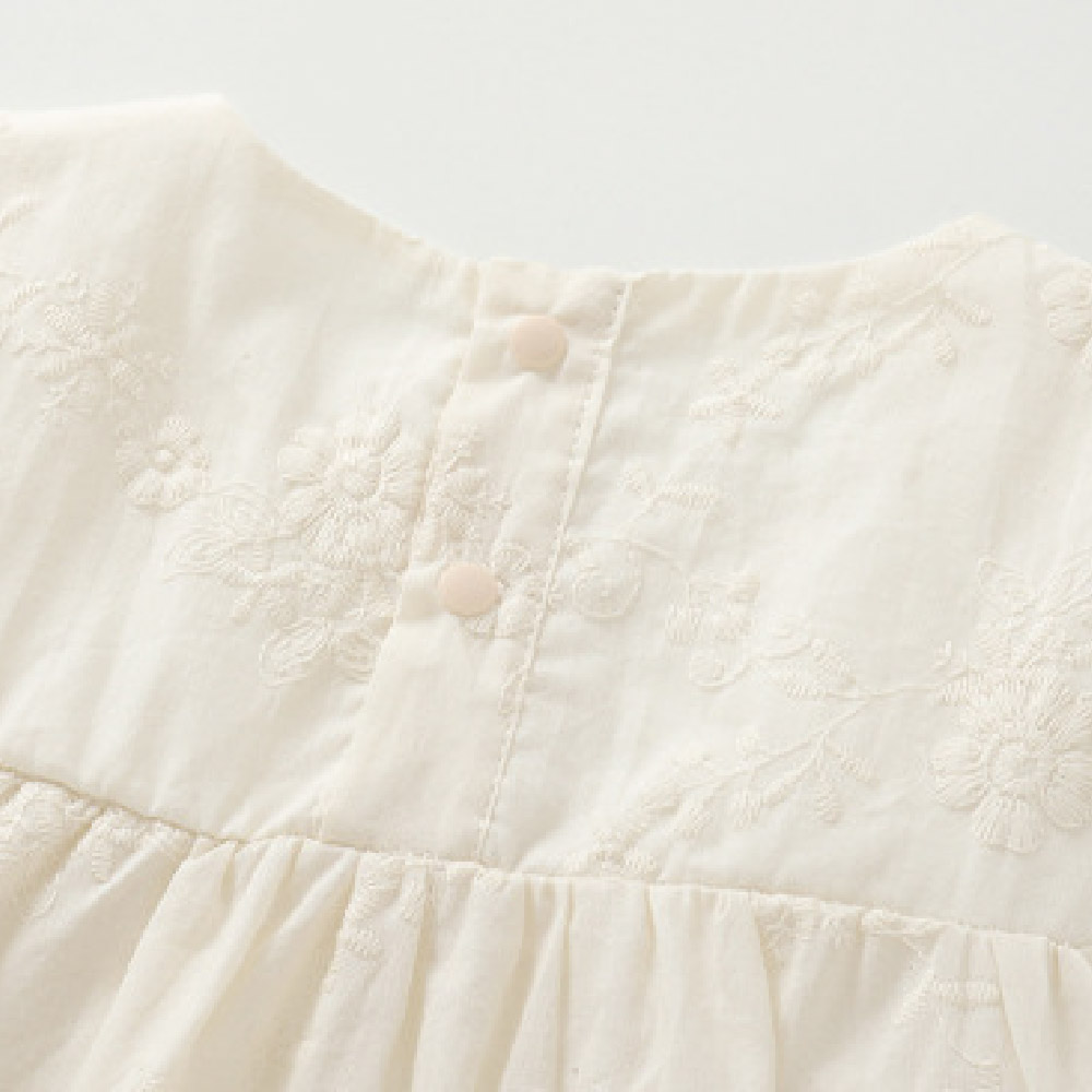 Kids Flower Embroidery Flying Sleeves Vest Top