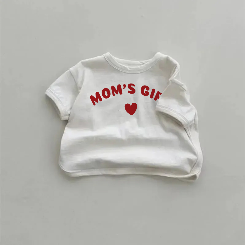 MOM'S GIRL Baby Comfort Solid Color Simple T-shirt