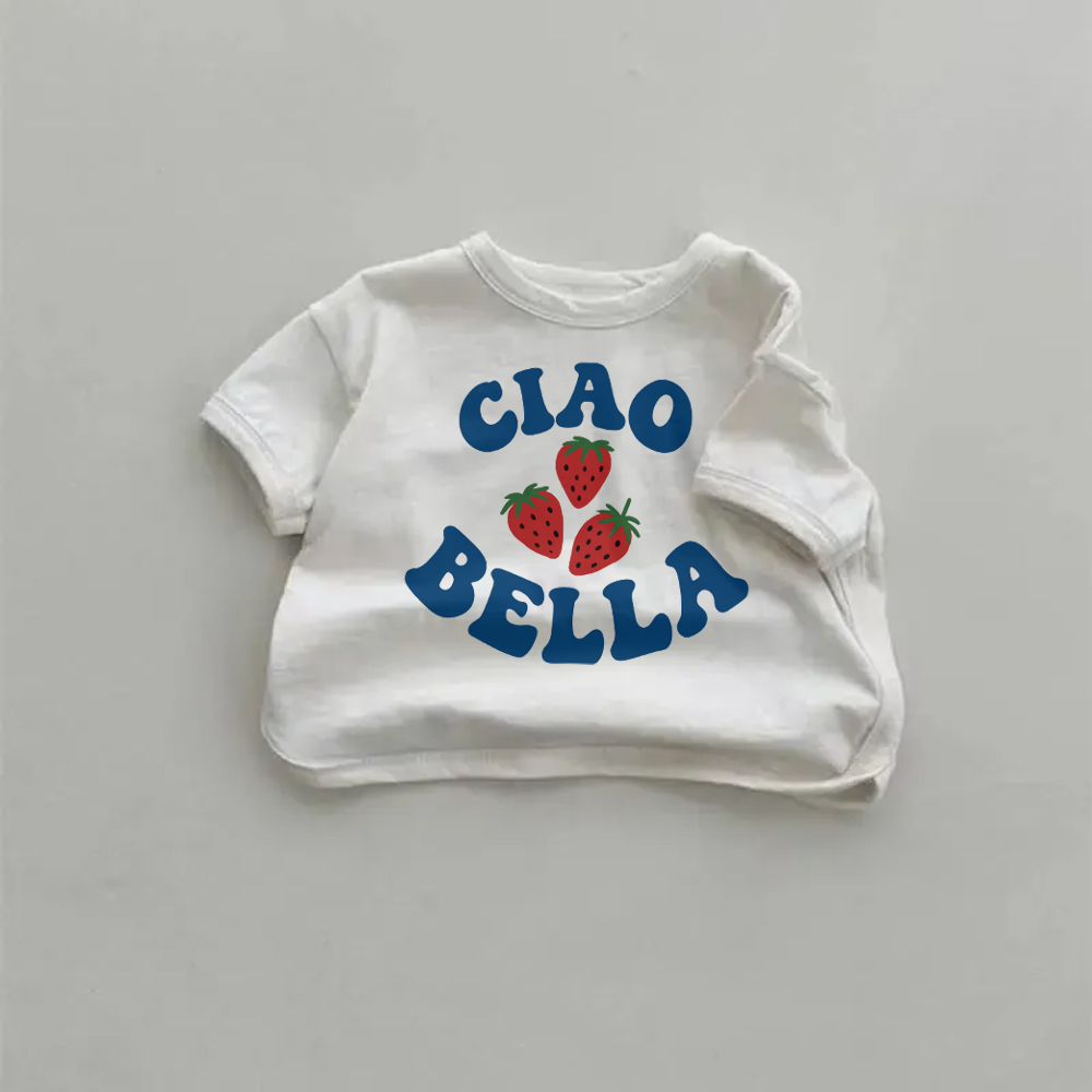 CIAO BELLA Baby Strawberry Comfort Solid Color Simple T-shirt