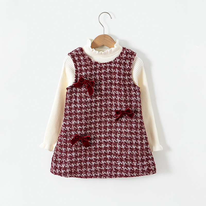 Toddler Triple Bowknots Red Sweet Dress