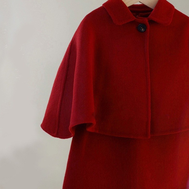 2 Pieces Toddler Girl Red Woolen Dress Set