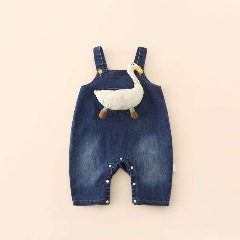 Baby 3D Goose Denim Overalls